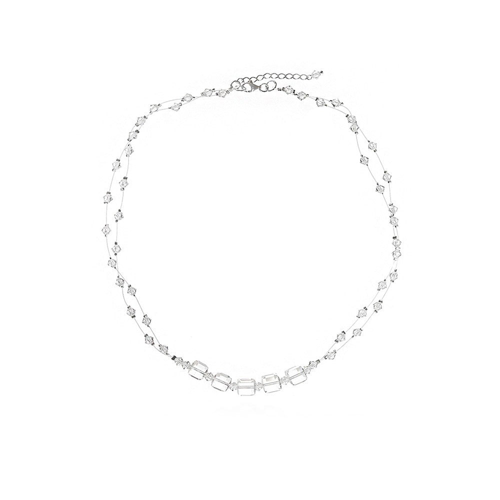 silberne-hochzeitskette-mit-kristall-nw004