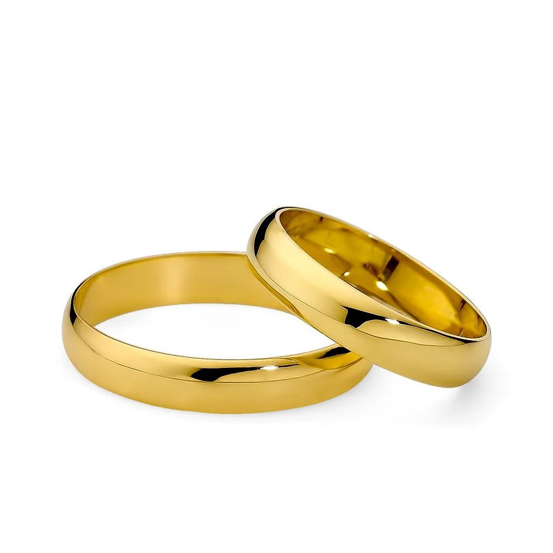 Klassische halbrunde Eheringe aus Gold 4 mm