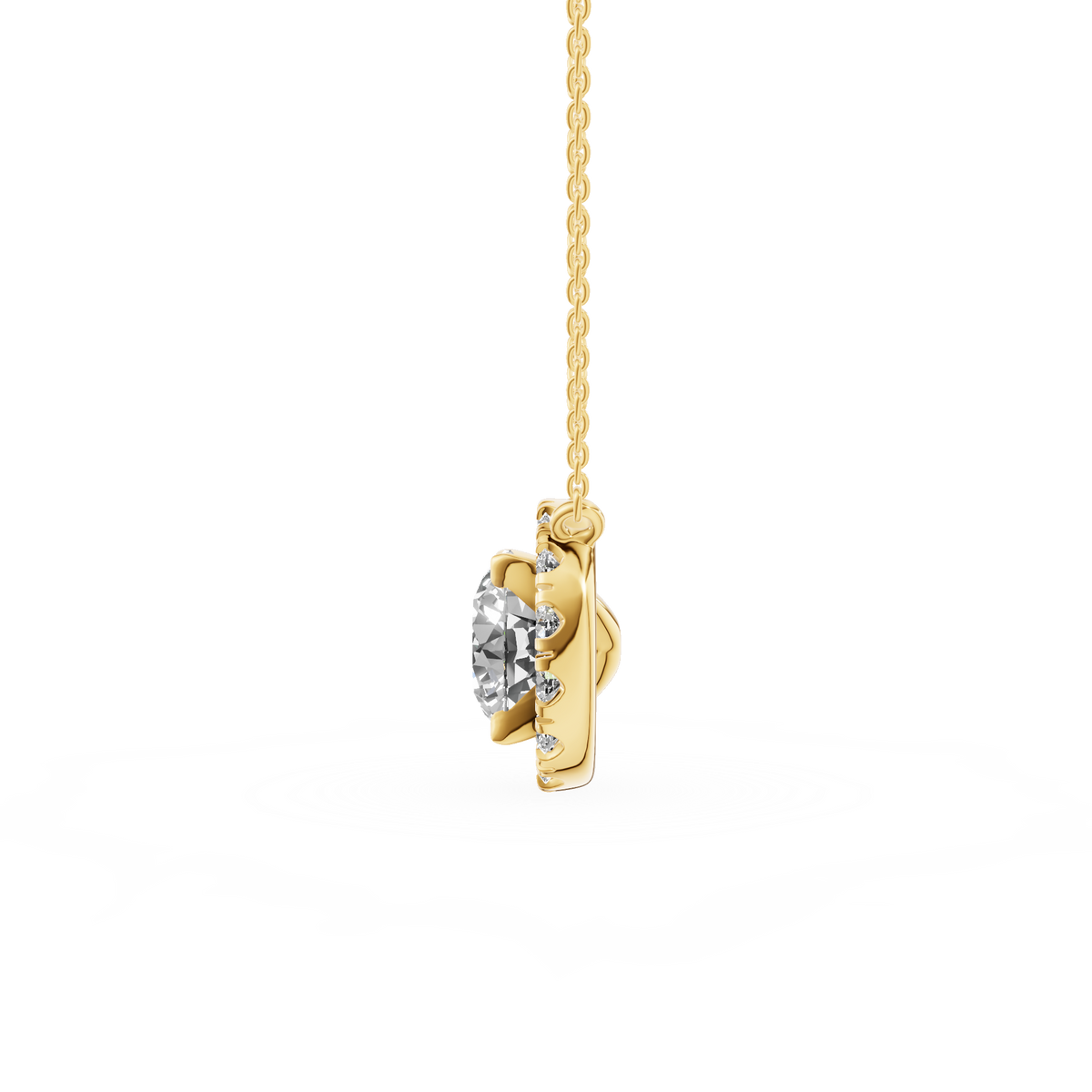 Zarte Tropfen-Halskette aus Gelbgold mit Diamanten