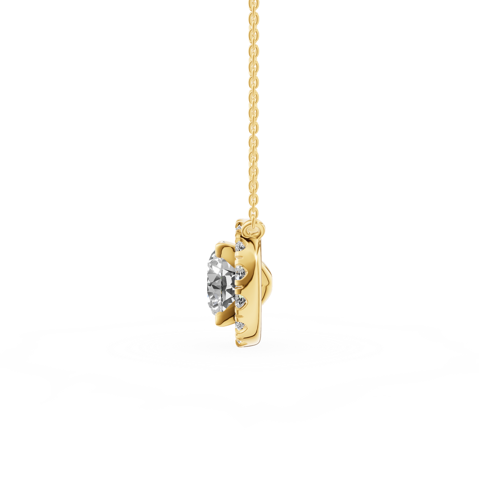 Zarte Tropfen-Halskette aus Gelbgold mit Diamanten