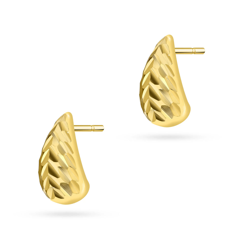Gold-plated (925) Silver Stud Earrings | Teardrop | GREMARI Jewelry