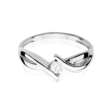 14k (585) White Gold Ring | 0.10ct Diamond | GREMARI Jewelry
