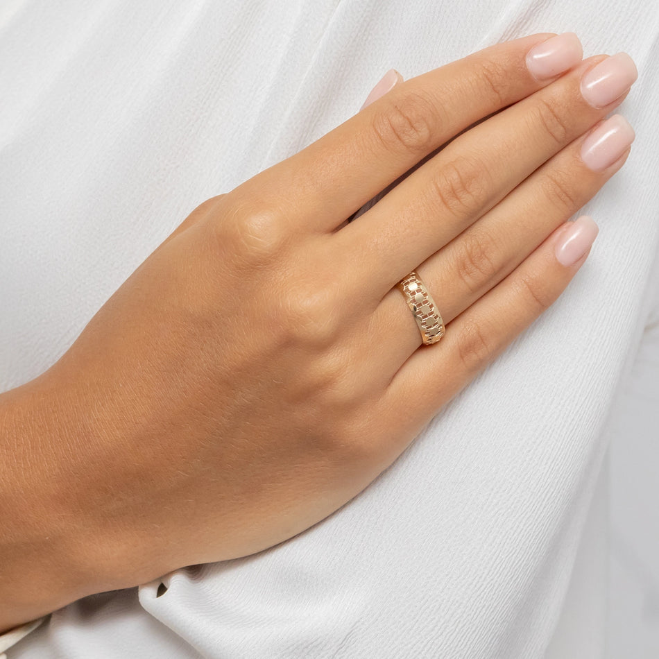 14k Gold (585) Openwork Geometric Ring | Modern Stylish Jewelry