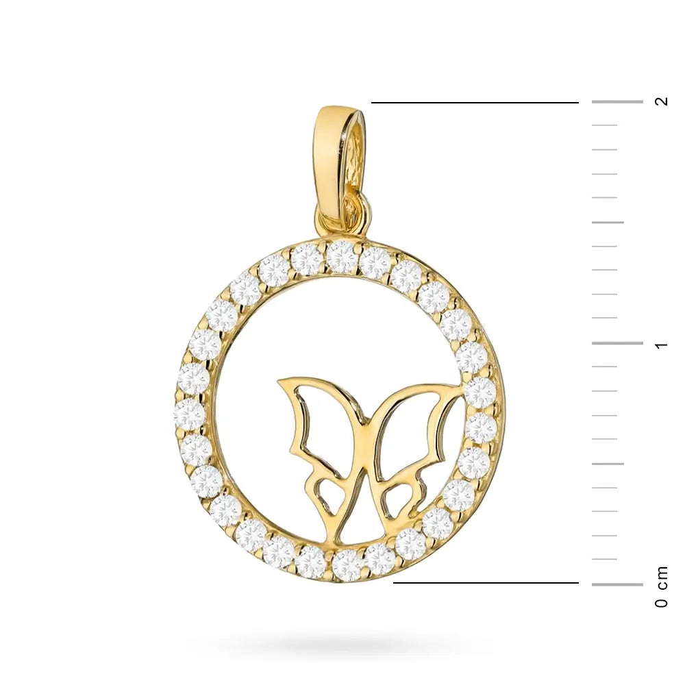 14k Gold (585) Anhänger | Zirkonia Schmetterling | Schmuckgeschenk