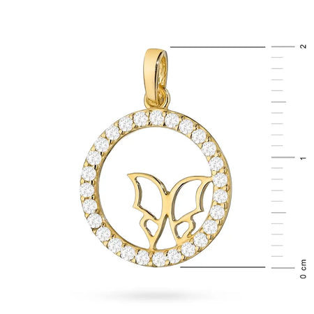 14k Gold (585) Anhänger | Zirkonia Schmetterling | Schmuckgeschenk