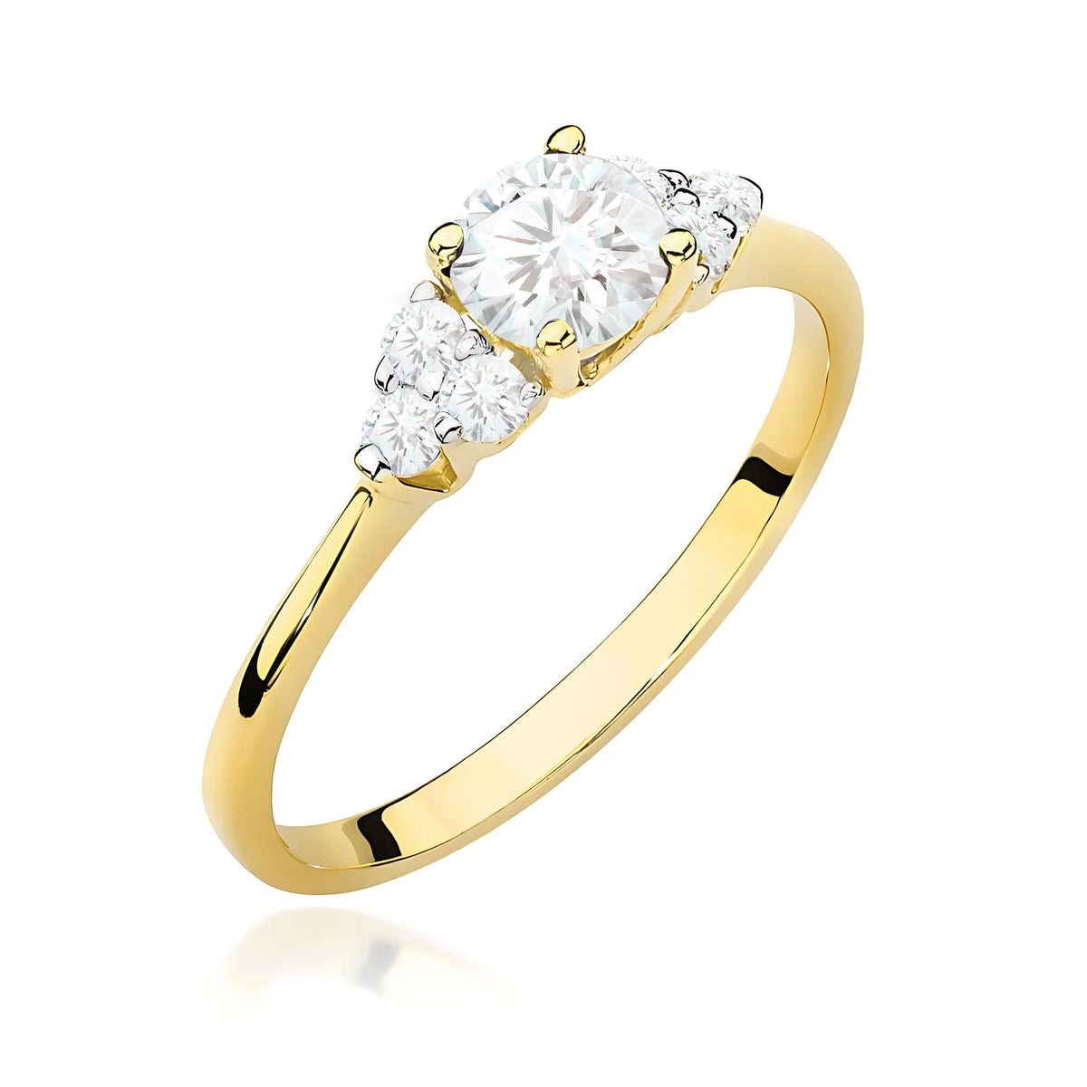14k Gold (585) Ring | 0.50ct & 0.18ct Lab Diamonds | Jewelry Gift