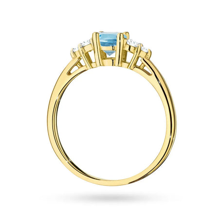 Ring aus 14-karätigem (585) Gold mit 0,50 ct Topas und 6 Diamanten. Perfekt als Geschenk.