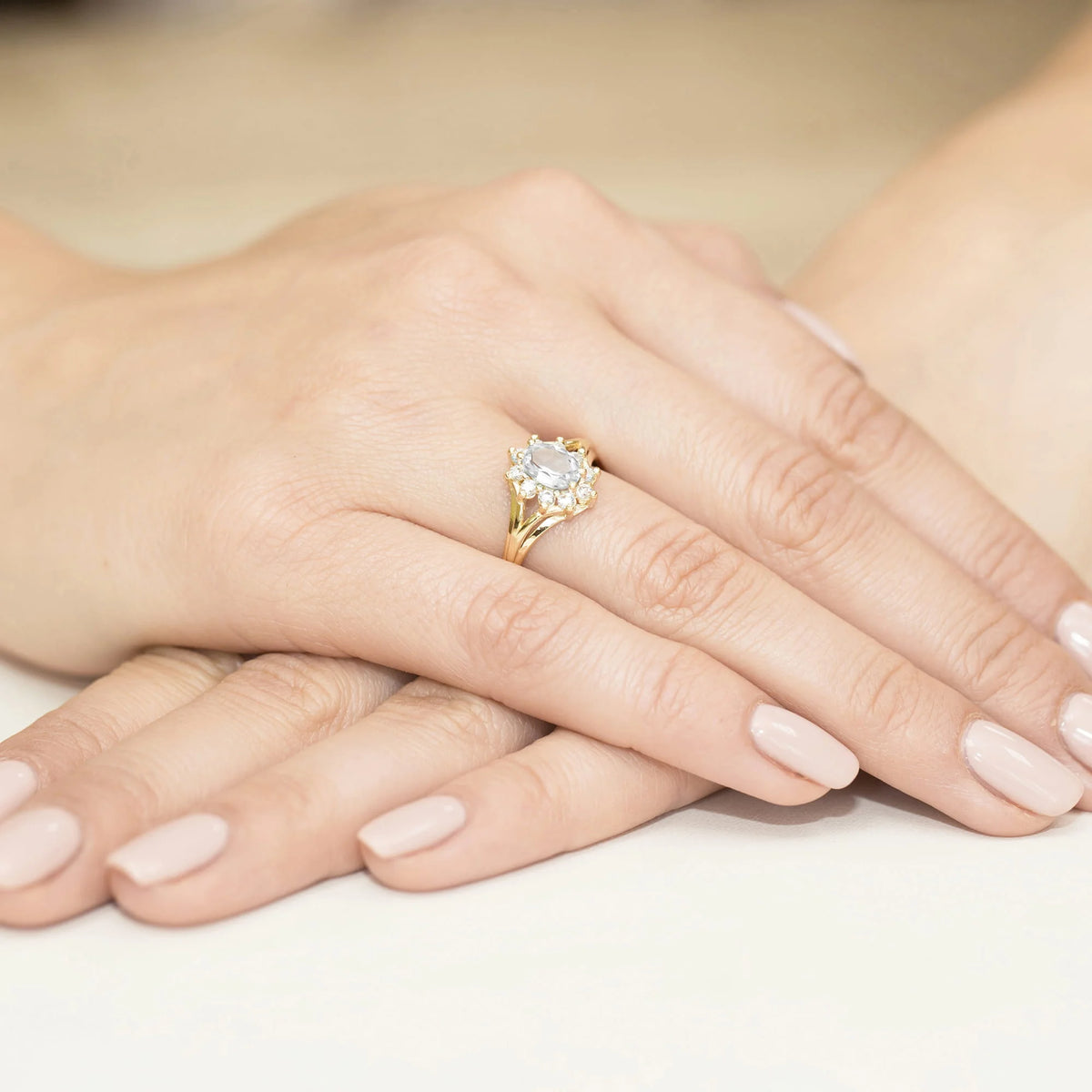 Gold 14k(585) ring with 0,70ct and 0,30ct lab grown diamonds. Perfect for a gift.