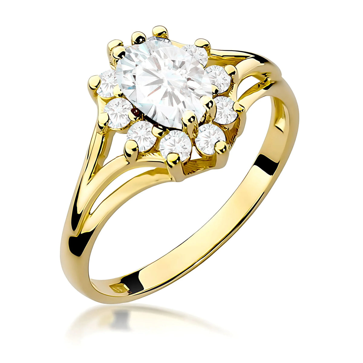 Gold 14k(585) ring with 0,70ct and 0,30ct lab grown diamonds. Perfect for a gift.