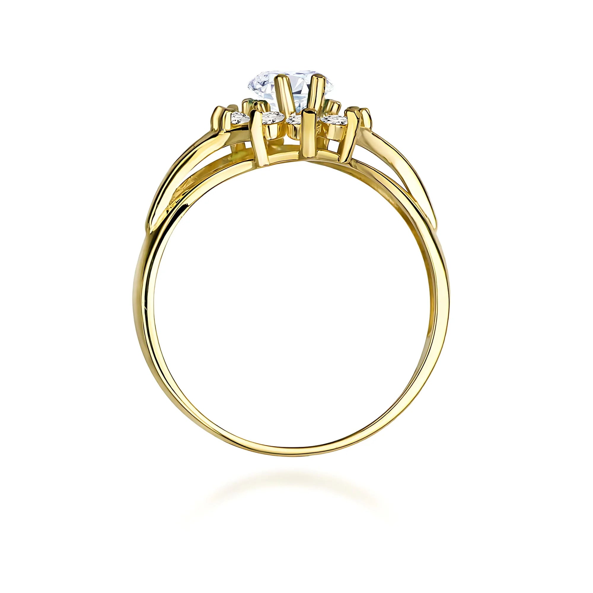 Gold 14k(585) ring with 0,70ct and 0,30ct lab grown diamonds. Perfect for a gift.