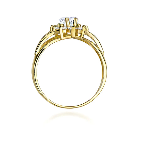 Gold 14k(585) ring with 0,70ct and 0,30ct lab grown diamonds. Perfect for a gift.