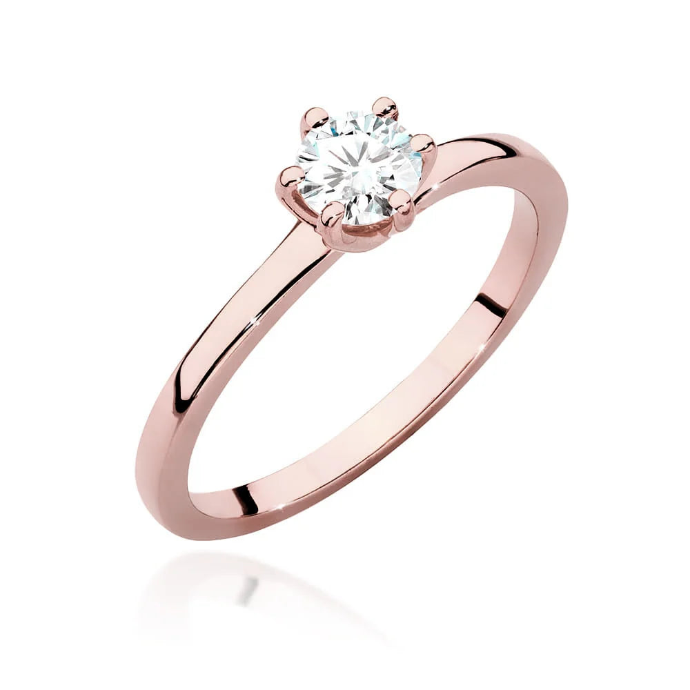 Ring aus Roségold 14 Karat (585) mit 0,40 ct Diamant. Perfekt als Geschenk.