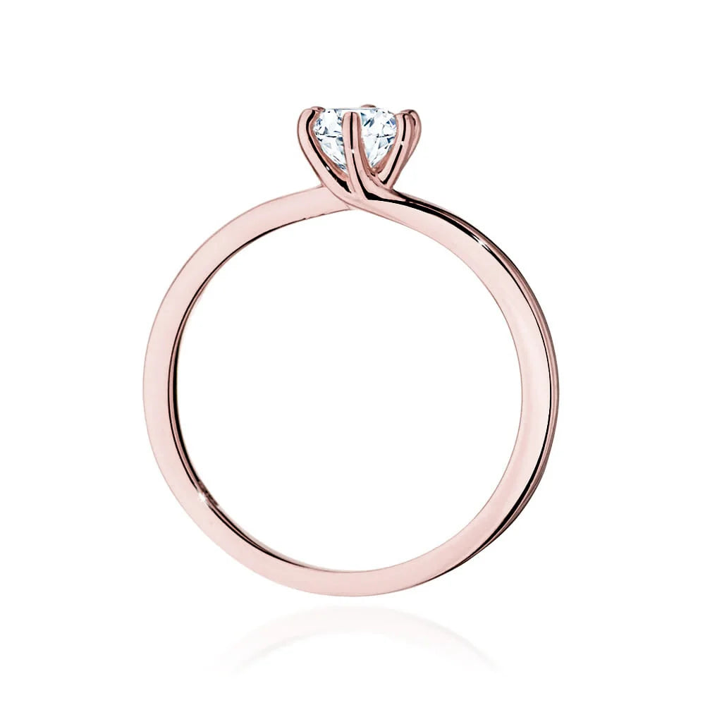 Ring aus Roségold 14 Karat (585) mit 0,40 ct Diamant. Perfekt als Geschenk.
