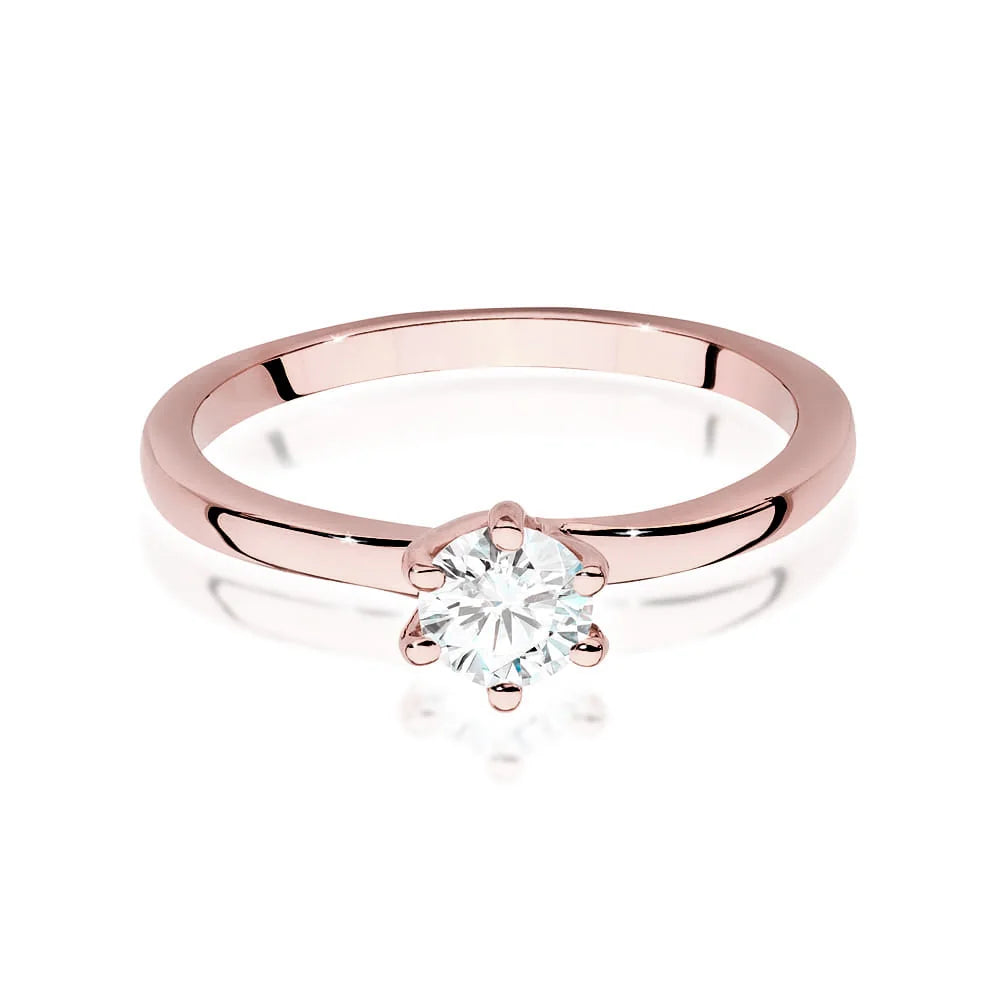 Ring aus Roségold 14 Karat (585) mit 0,40 ct Diamant. Perfekt als Geschenk.