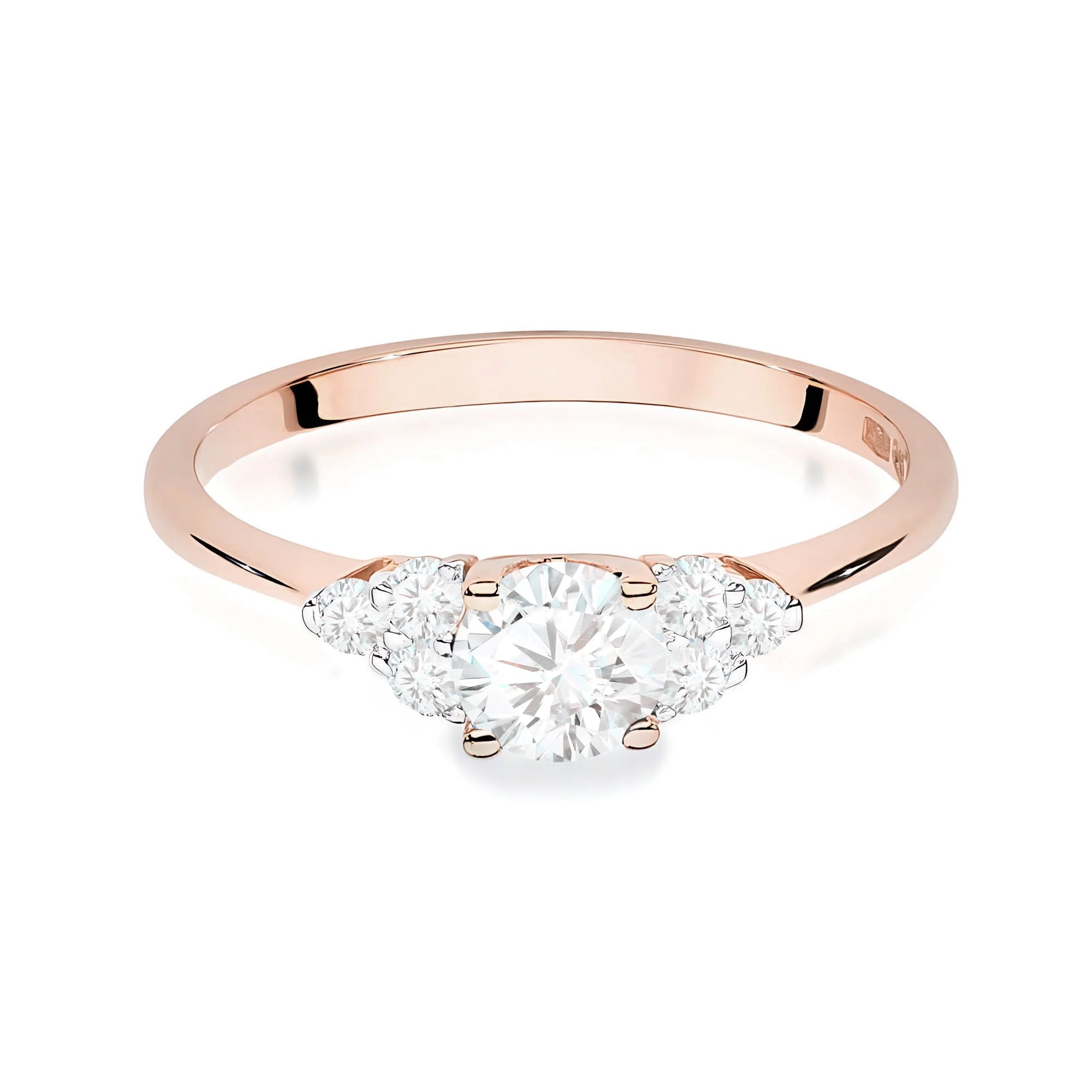 14k Rose Gold (585) Ring | 0.50ct & 0.18ct Lab Diamonds | Jewelry Gift