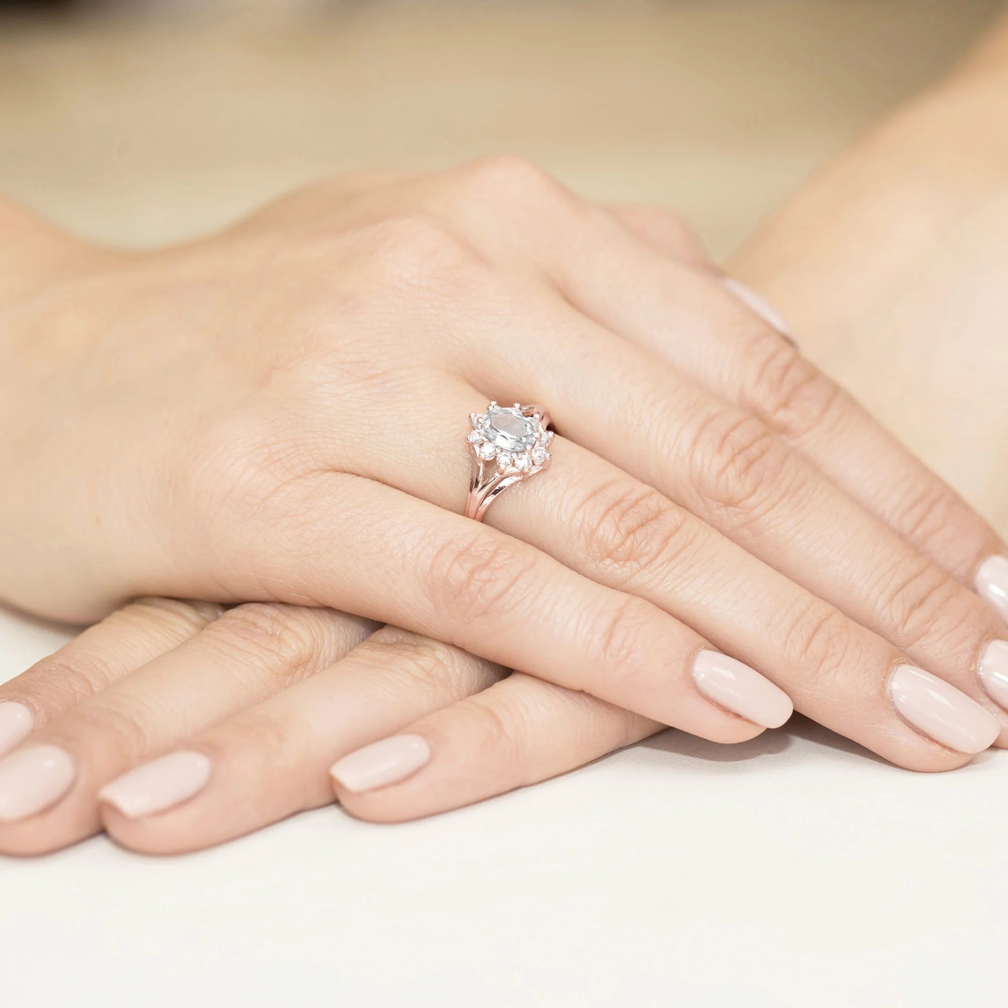 Rose Gold 14k(585) ring with 0,70ct and 0,30ct lab grown diamonds. Perfect for a gift.