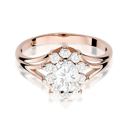 Rose Gold 14k(585) ring with 0,70ct and 0,30ct lab grown diamonds. Perfect for a gift.