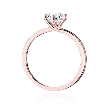 Rose Gold 14k(585) ring with 1,00ct diamond. Perfect for a gift.