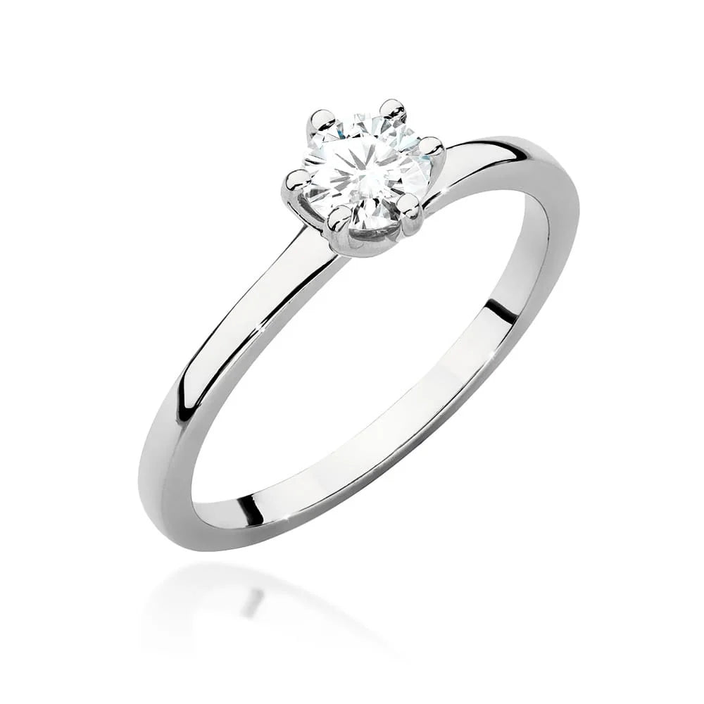 Ring aus 14-karätigem (585) Weißgold mit 0,40 ct Diamant. Perfekt als Geschenk.