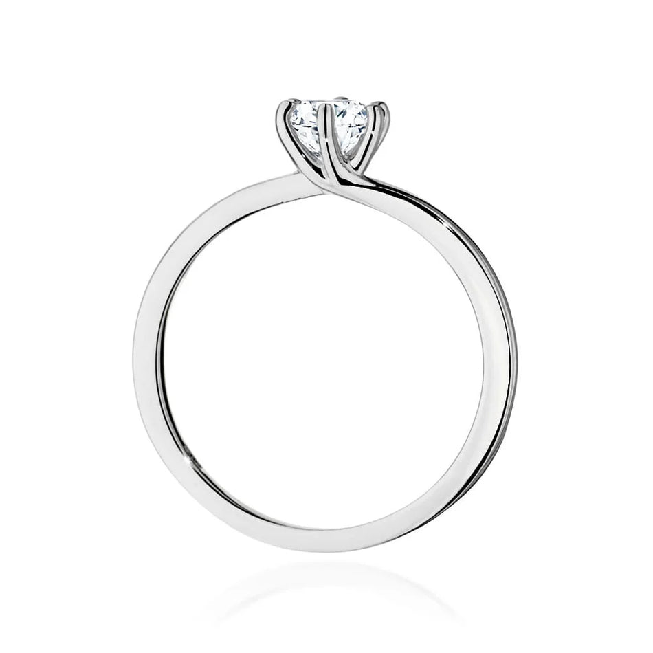 Ring aus 14-karätigem (585) Weißgold mit 0,40 ct Diamant. Perfekt als Geschenk.
