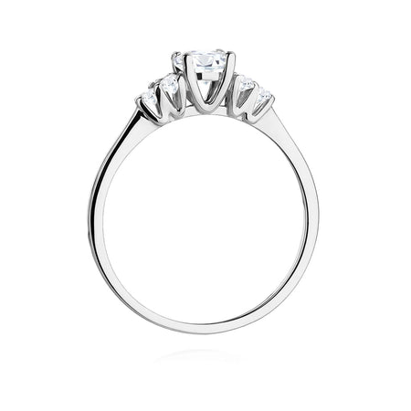 14k White Gold (585) Ring | 0.50ct & 0.18ct Lab Diamonds | Jewelry Gift