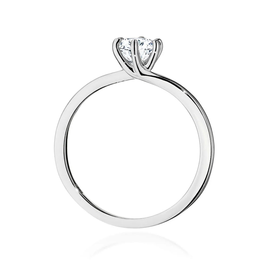 Ring aus 14-karätigem (585) Weißgold mit 0,50 ct Diamant. Perfekt als Geschenk.