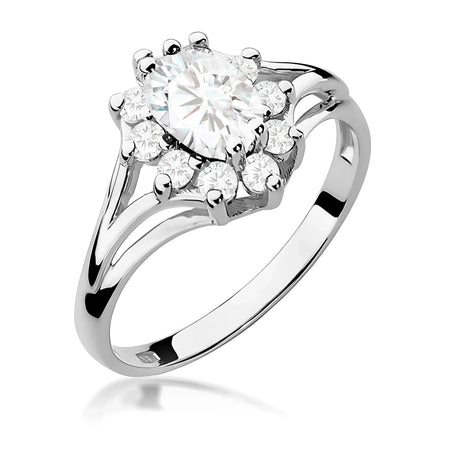 Lab-grown Diamond Engagement Ring in 585 White Gold