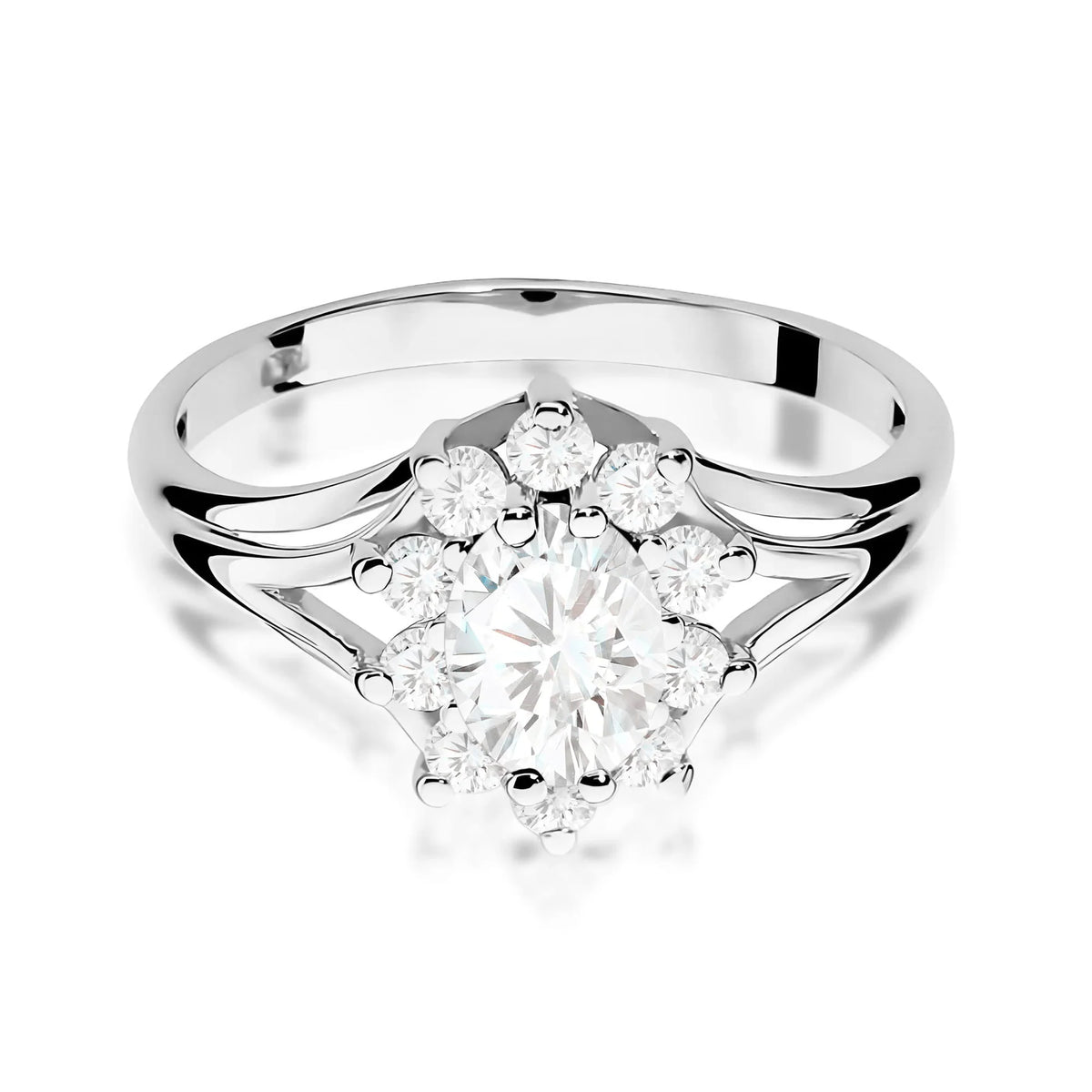 Lab-grown Diamond Engagement Ring in 585 White Gold