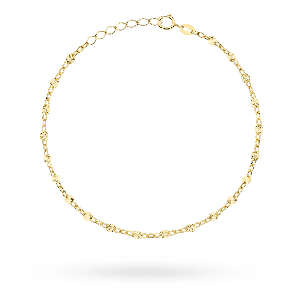 14 Karat Gold (585) Armband | Feine, diamantgeschliffene Ringe | Funkelndes, elegantes Schmuckgeschenk