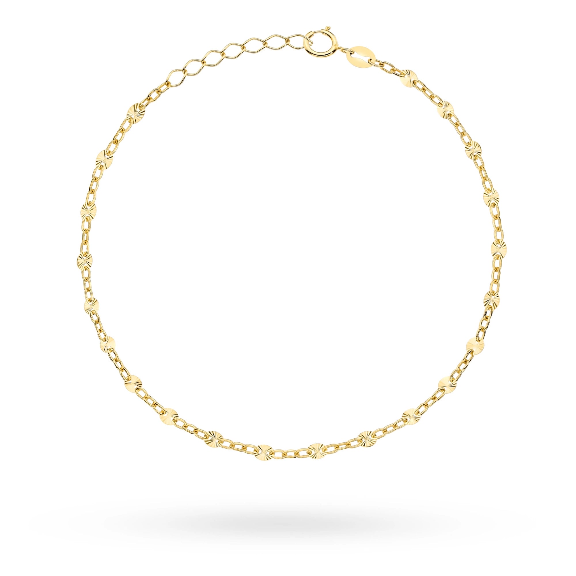 14 Karat Gold (585) Armband | Feine, diamantgeschliffene Ringe | Funkelndes, elegantes Schmuckgeschenk