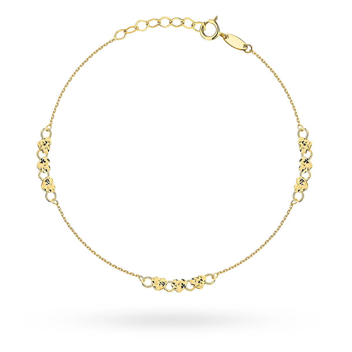Das 14-karätige Goldarmband wird in einer eleganten schwarzen Schachtel und einer Geschenktüte verpackt. Unser Schmuck wird mit einem Anhänger geliefert, der die Feinheit zeigt.