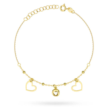 14k Gold (585) Armband | Durchbrochene Herz & Zirkonia | GREMARI Schmuck