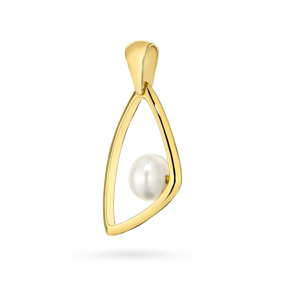 14k Gold (585) Anhänger | Geometrisches Design & Perle | GREMARI Schmuck