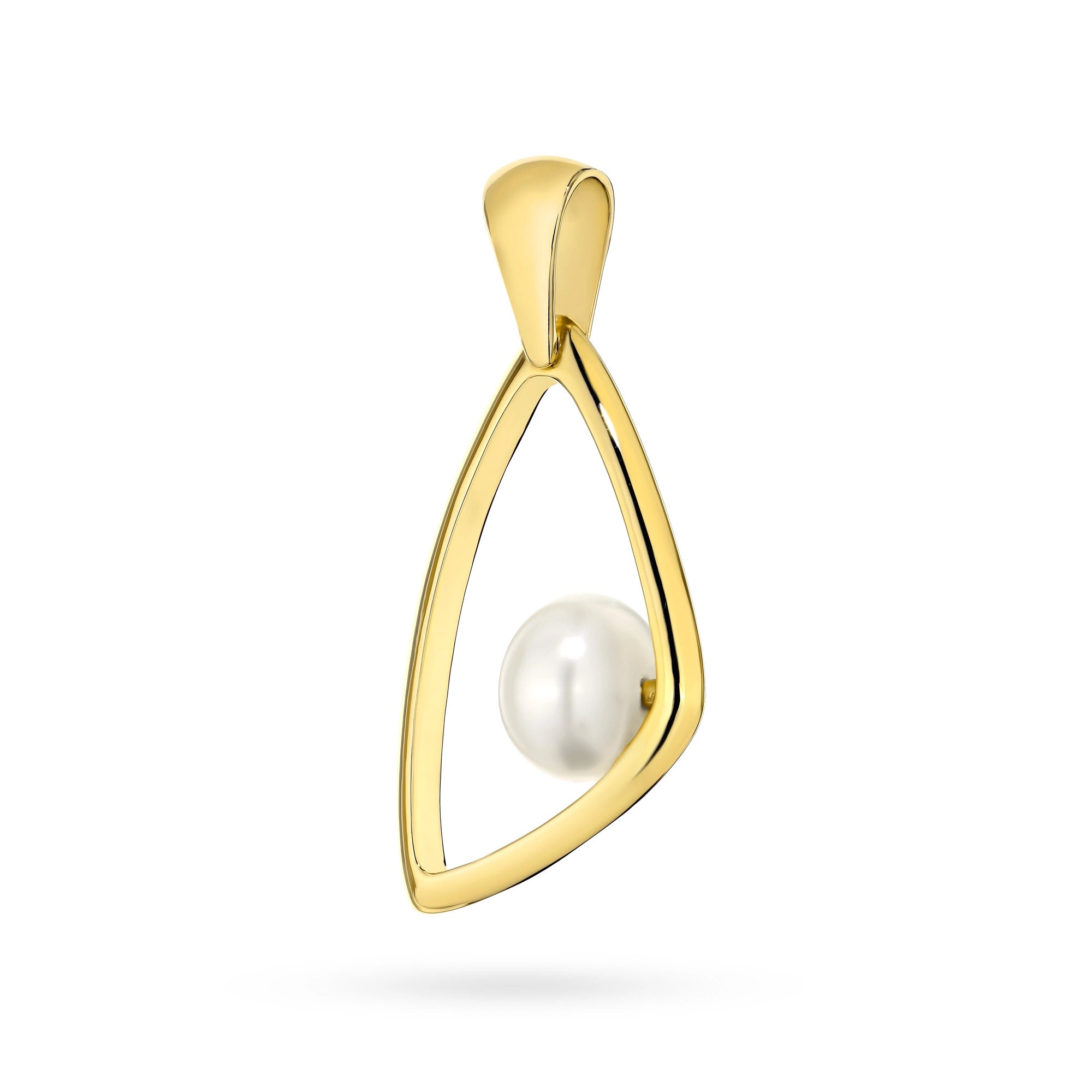14k Gold (585) Anhänger | Geometrisches Design & Perle | GREMARI Schmuck