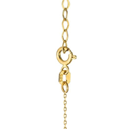 14k Gold (585) Halskette | Schwarz-weißes Kleeblatt-Design | Elegantes Geschenk-Schmuckstück