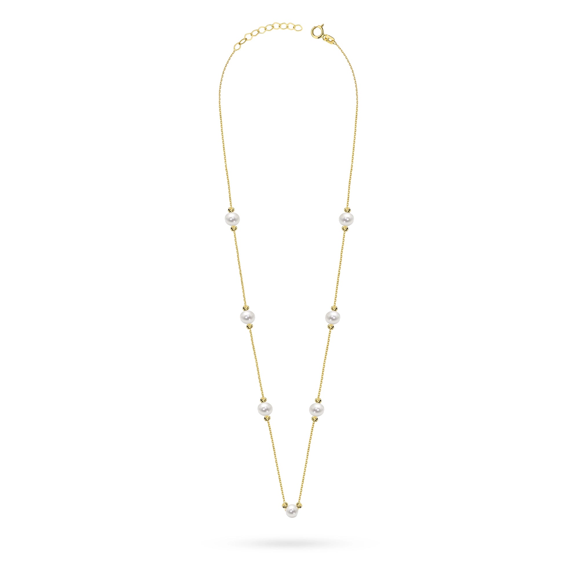 Gold 14k(585) necklace with pearl in vintage style. Order a gift for mother, girlfriend or fiancee.