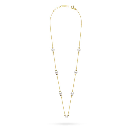 Gold 14k(585) necklace with pearl in vintage style. Order a gift for mother, girlfriend or fiancee.