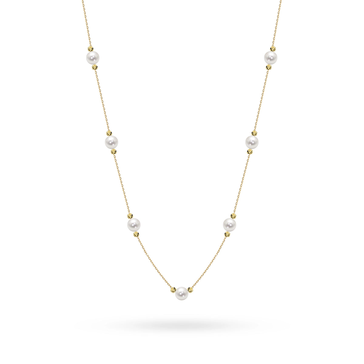 Gold 14k(585) necklace with pearl in vintage style. Order a gift for mother, girlfriend or fiancee.