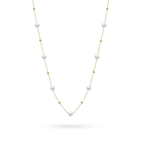 Gold 14k(585) necklace with pearl in vintage style. Order a gift for mother, girlfriend or fiancee.