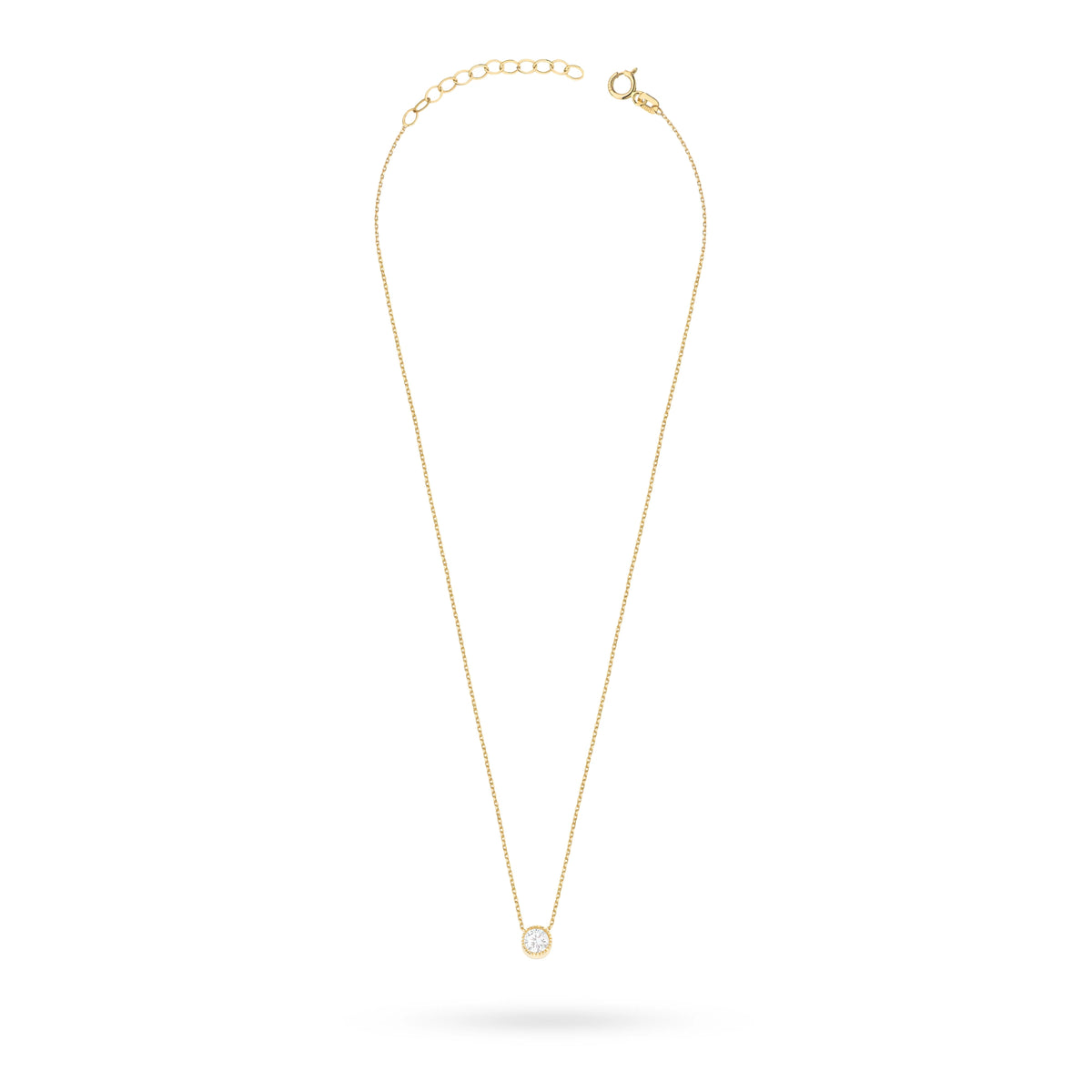 14k Gold (585) Necklace | Round White Zirconia | GREMARI Jewelry