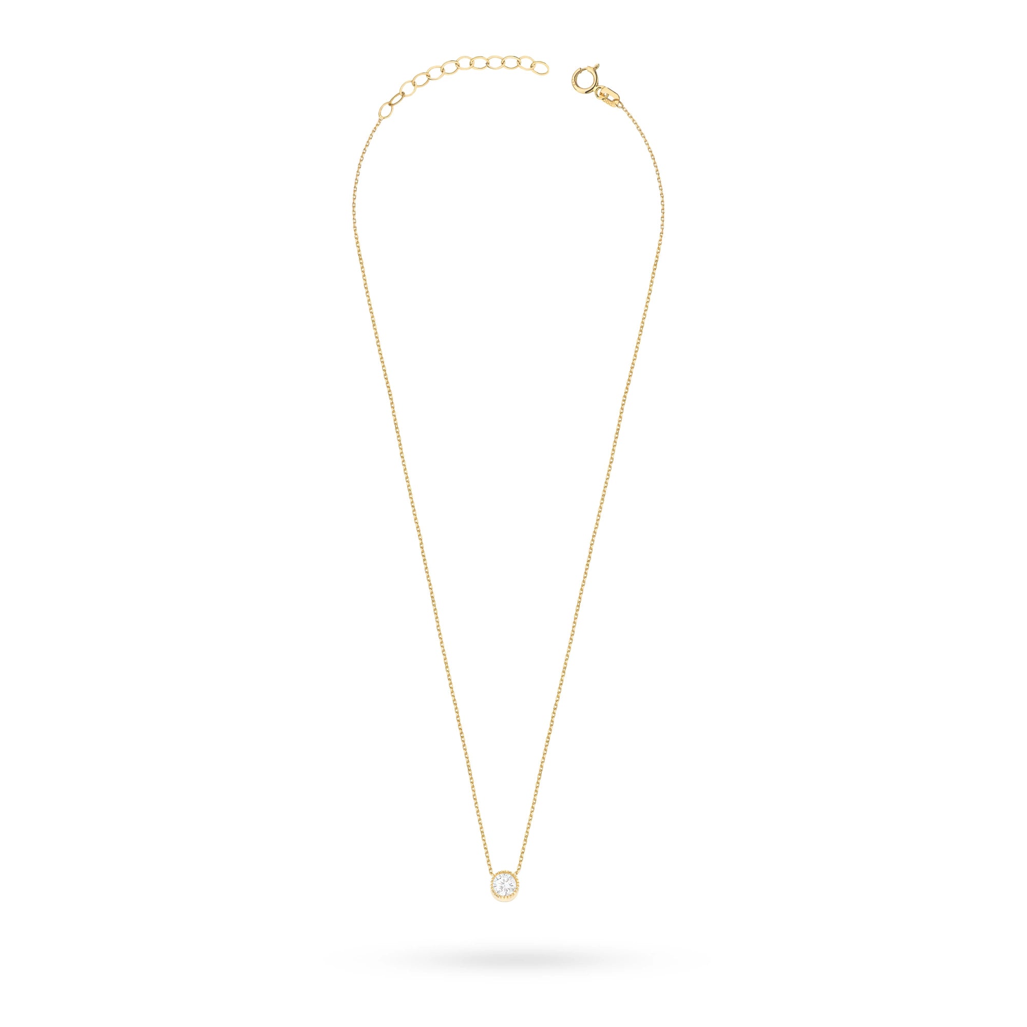 14k Gold (585) Necklace | Round White Zirconia | GREMARI Jewelry