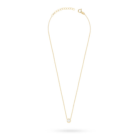 14k Gold (585) Necklace | Round White Zirconia | GREMARI Jewelry