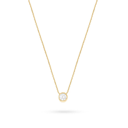 14k Gold (585) Necklace | Round White Zirconia | GREMARI Jewelry