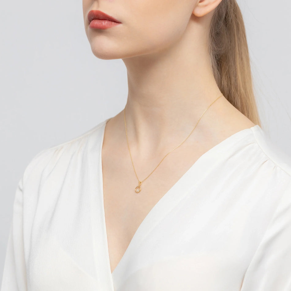 14k Gold (585) Halskette | Herzförmiger Anhänger & Zirkonia | GREMARI Schmuck