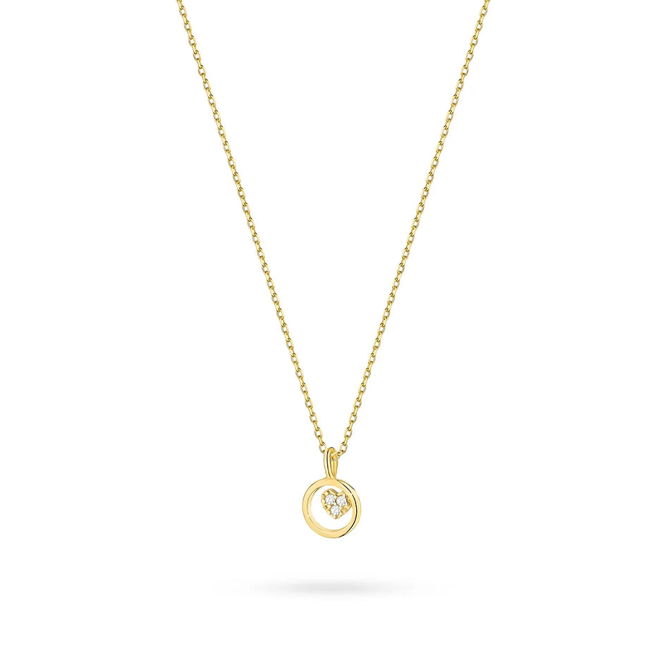 14k Gold (585) Halskette | Herzförmiger Anhänger & Zirkonia | GREMARI Schmuck