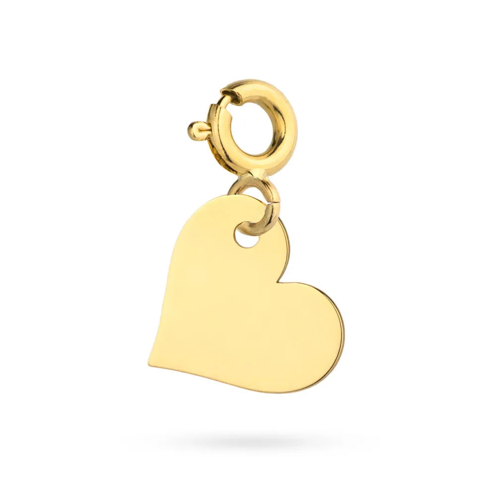 Gold heart-shaped pendant on a white background