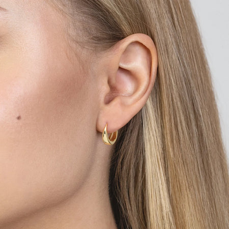 Gold-Plated Silver (925) Earrings | Wide Smooth Circle | GREMARI Jewelry
