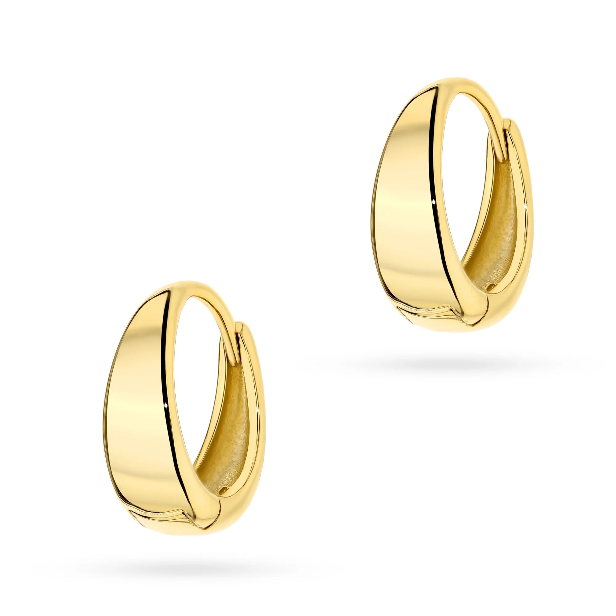 Gold-Plated Silver (925) Earrings | Wide Smooth Circle | GREMARI Jewelry