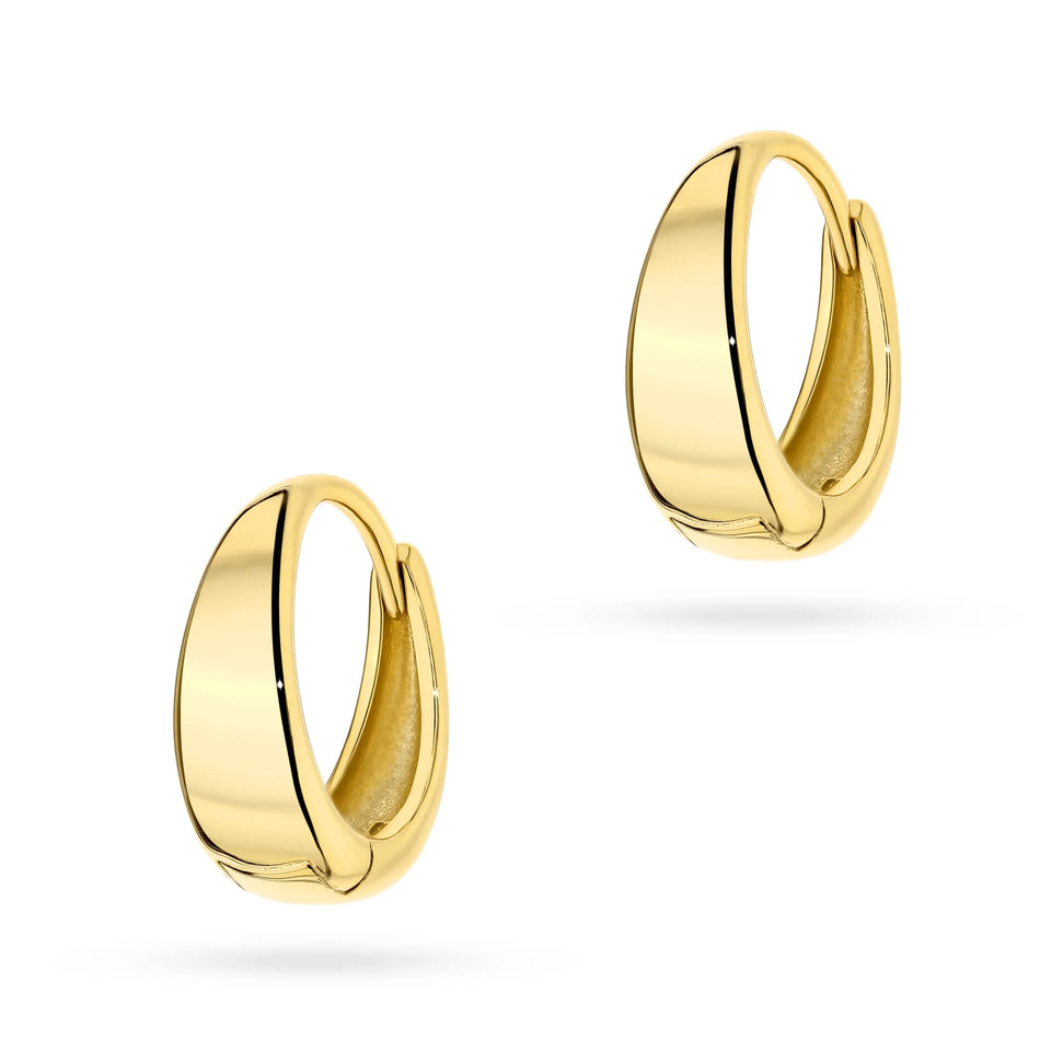 Ohrringe aus vergoldetem Silber (925) | Breiter glatter Kreis | GREMARI Schmuck