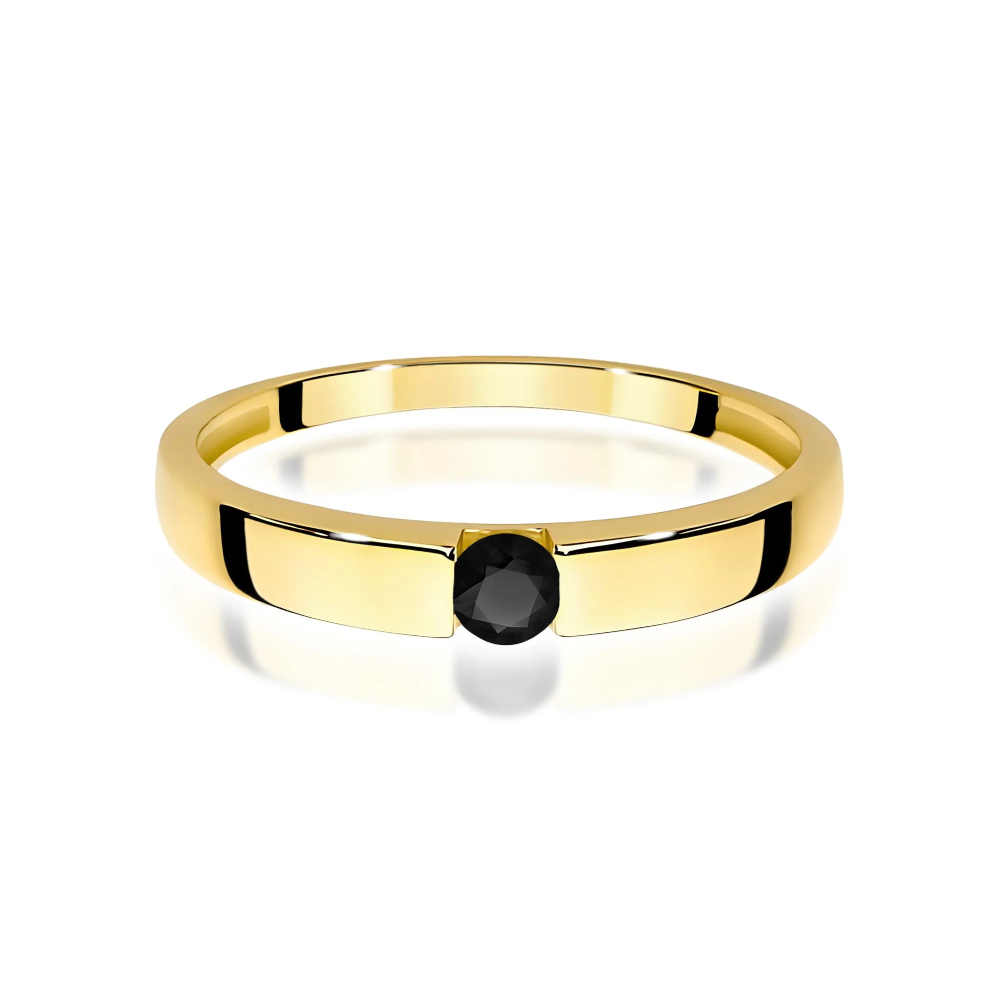 14k (585) Gold Rings | 0.12ct Black Diamond | GREMARI Jewelry
